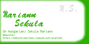 mariann sekula business card